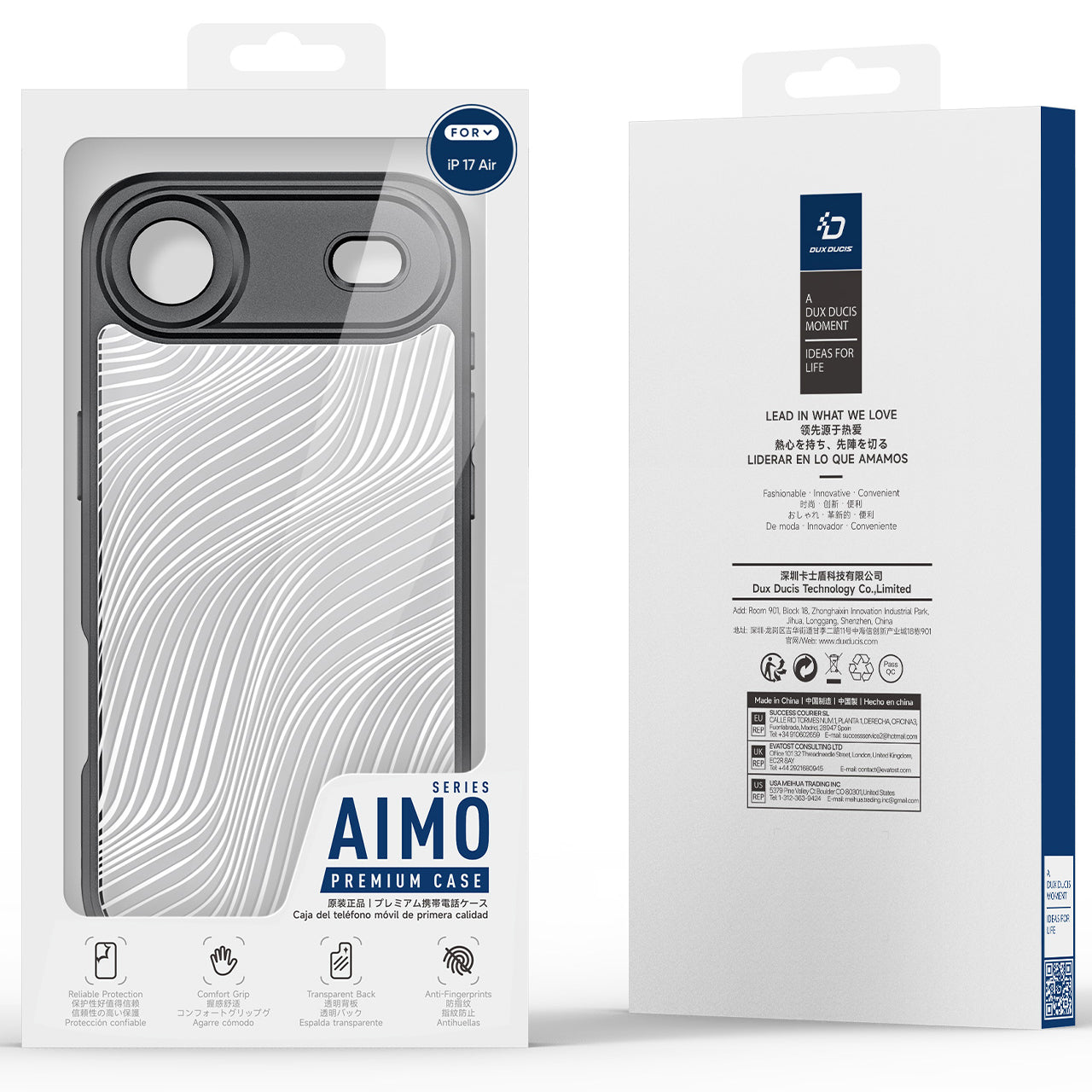 Handyhülle für iPhone Air, Dux Ducis Aimo, Transparent mit schwarzen Rahmen