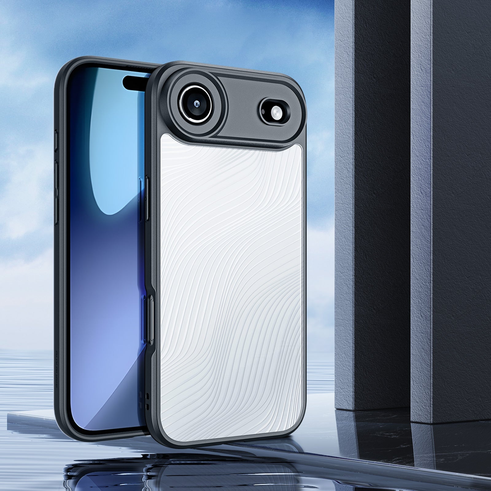 Handyhülle für iPhone Air, Dux Ducis Aimo, Transparent mit schwarzen Rahmen