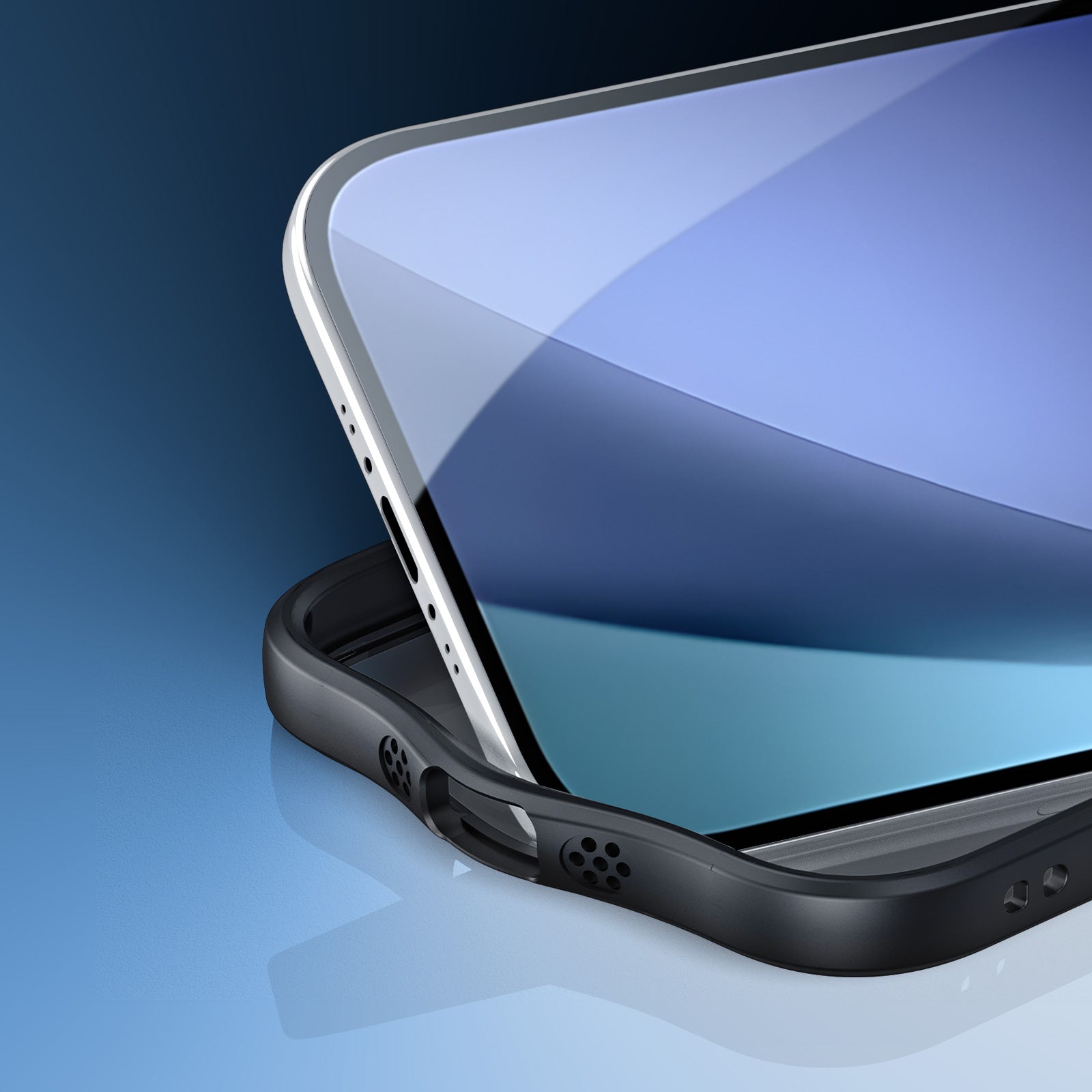 Handyhülle für iPhone Air, Dux Ducis Aimo, Transparent mit schwarzen Rahmen