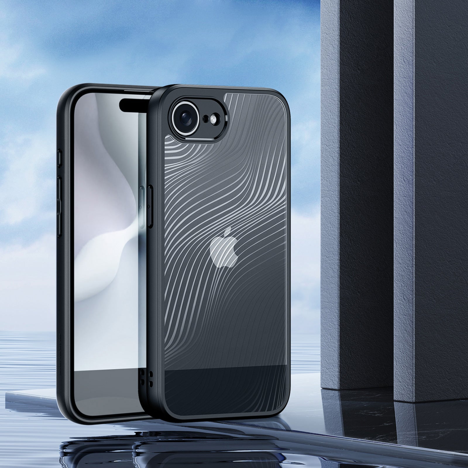 Handyhülle für iPhone 17e / 16e, Dux Ducis Aimo, Schwarz und Transparent