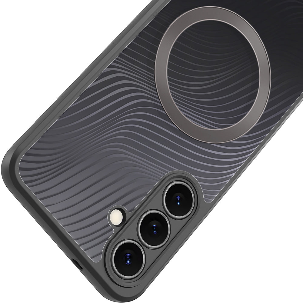 Handyhülle für Galaxy S25 FE, Dux Ducis Aimo Mag, Transparent mit Schwarzen Rahmen