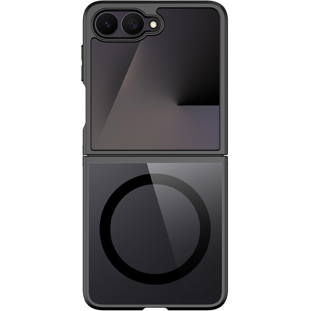 Handyhülle für Galaxy Z Flip8, Dux Ducis Aimo Mag, Transparent mit Schwarzen Rahmen