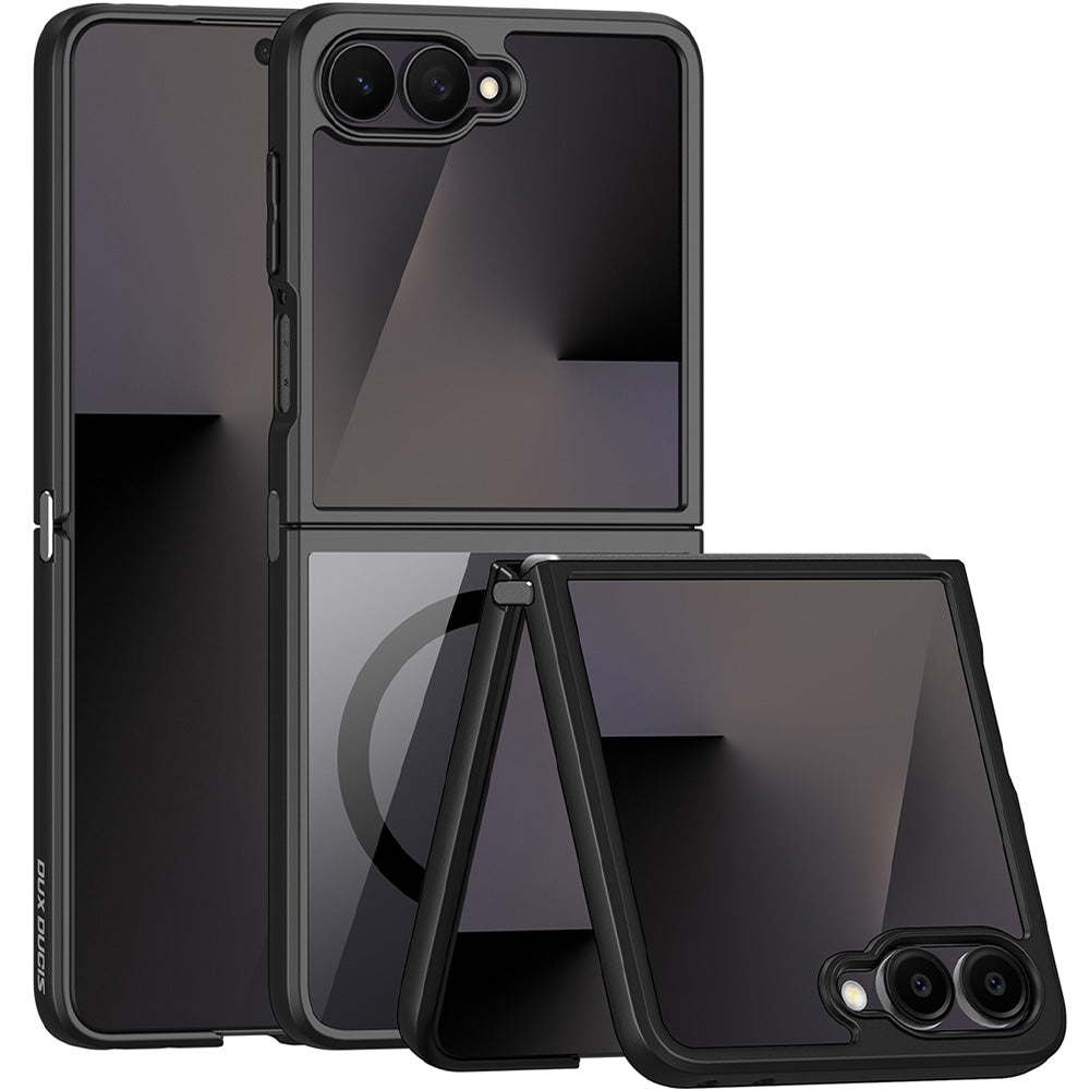 Handyhülle für Galaxy Z Flip8, Dux Ducis Aimo Mag, Transparent mit Schwarzen Rahmen
