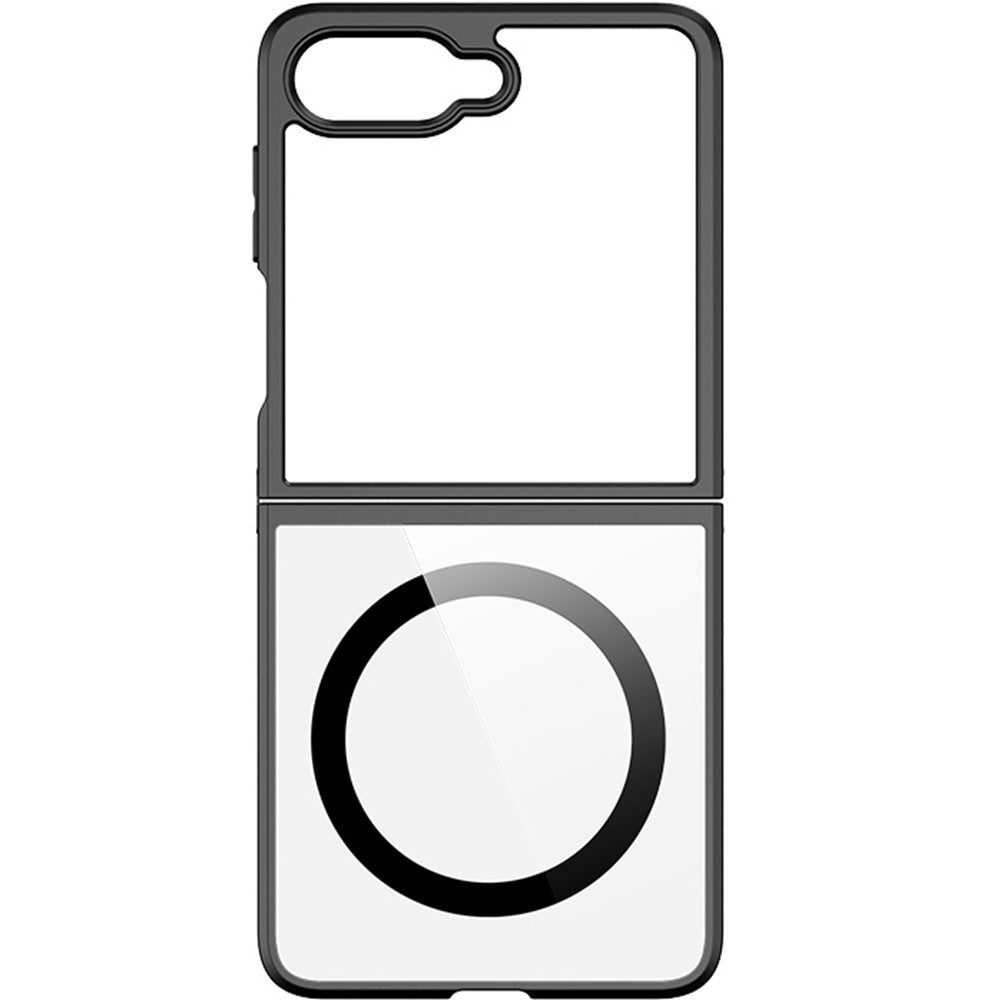 Handyhülle für Galaxy Z Flip8, Dux Ducis Aimo Mag, Transparent mit Schwarzen Rahmen