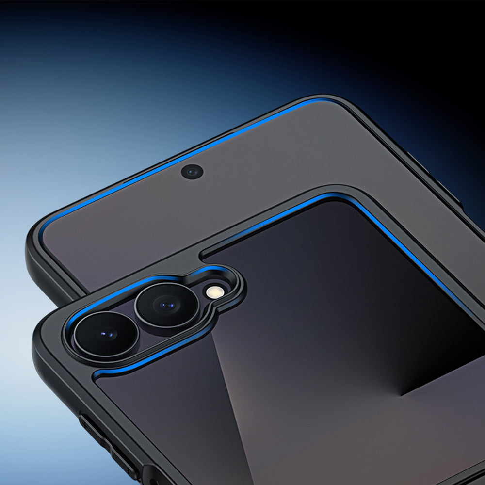 Handyhülle für Galaxy Z Flip8, Dux Ducis Aimo Mag, Transparent mit Schwarzen Rahmen