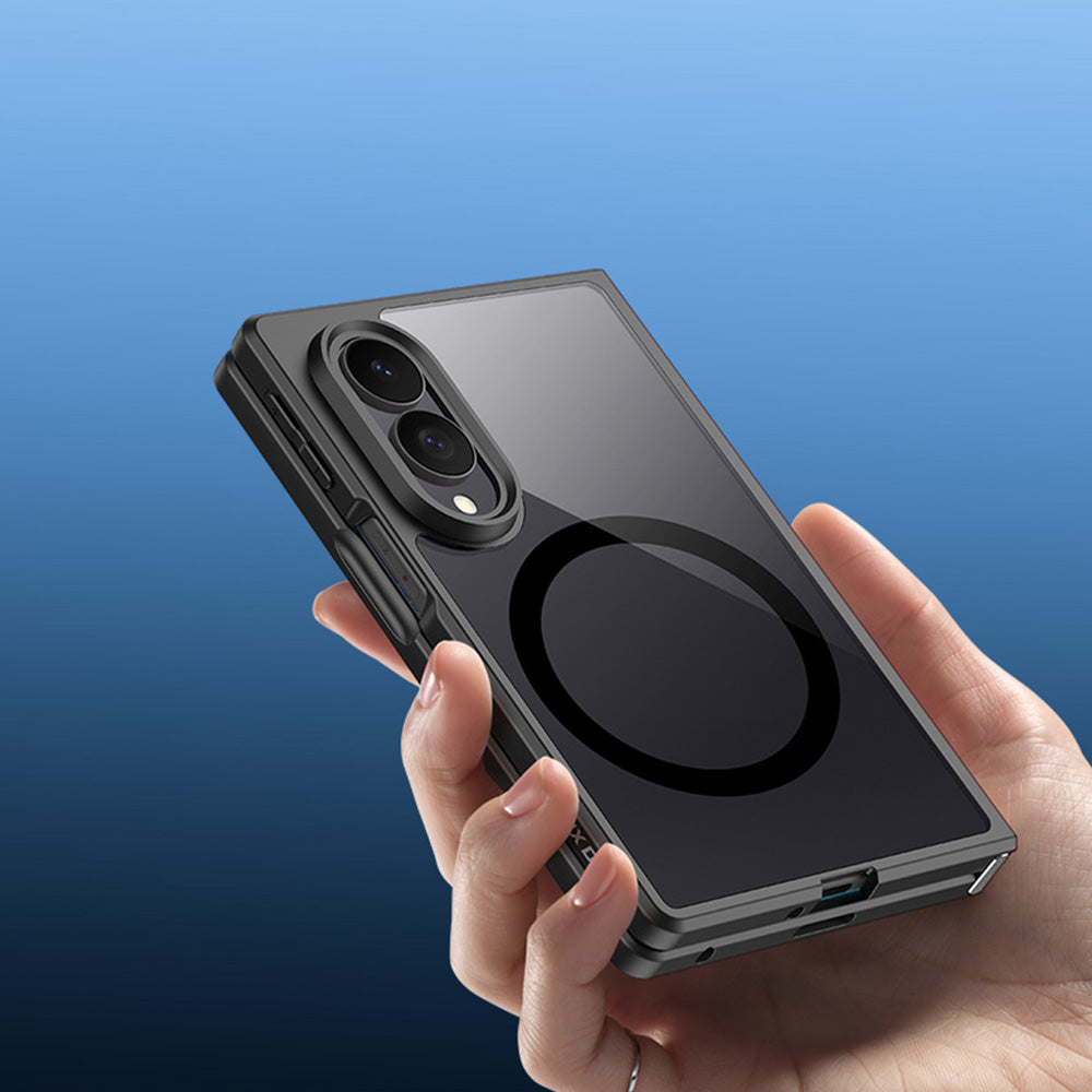Handyhülle für Galaxy Z Fold8, Dux Ducis Aimo Mag, Transparent mit Schwarzen Rahmen