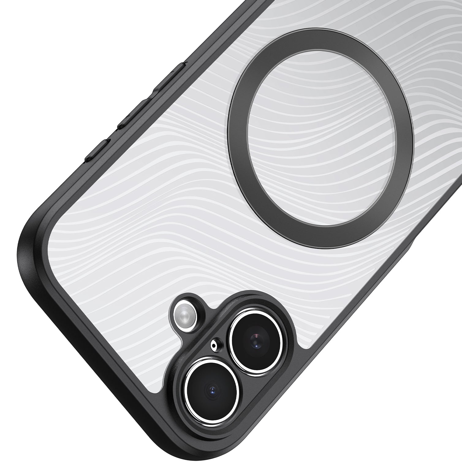 Handyhülle für iPhone 17, Dux Ducis Aimo Mag, Transparent mit schwarzen Rahmen