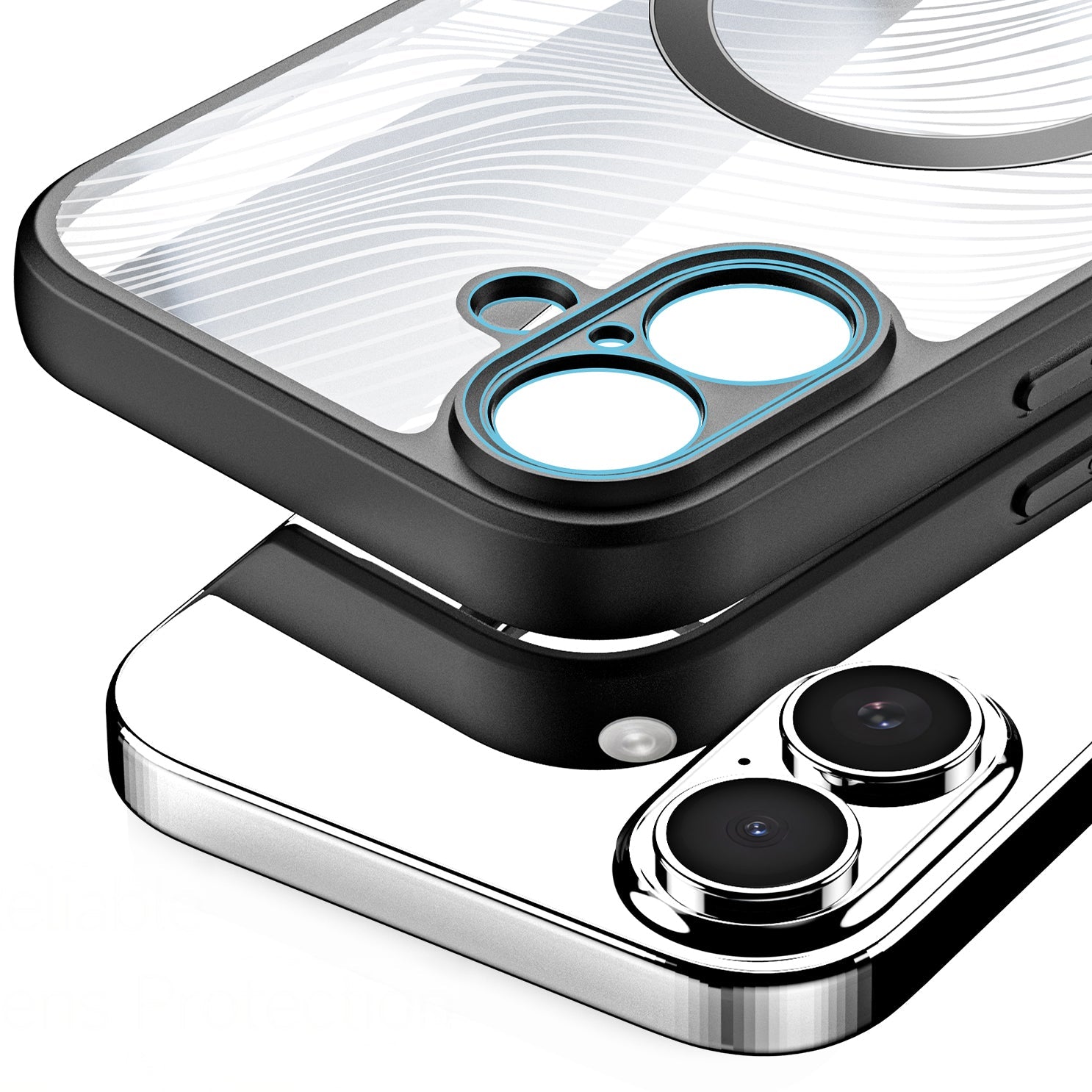 Handyhülle für iPhone 17, Dux Ducis Aimo Mag, Transparent mit schwarzen Rahmen