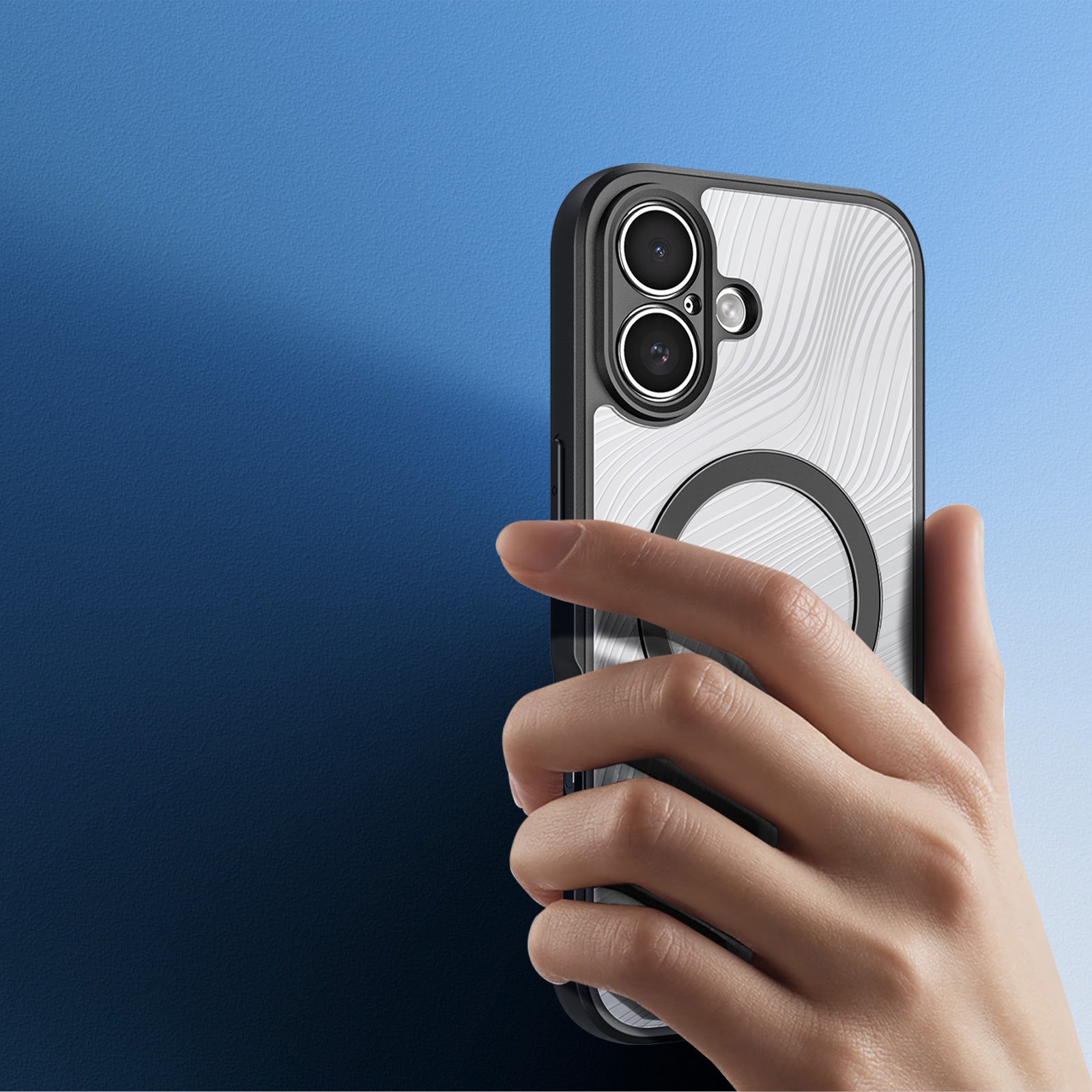 Handyhülle für iPhone 17, Dux Ducis Aimo Mag, Transparent mit schwarzen Rahmen