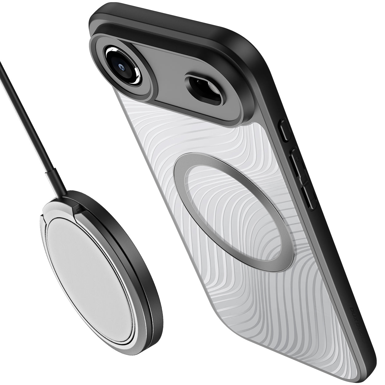 Handyhülle für iPhone Air, Dux Ducis Aimo Mag, Transparent mit schwarzen Rahmen