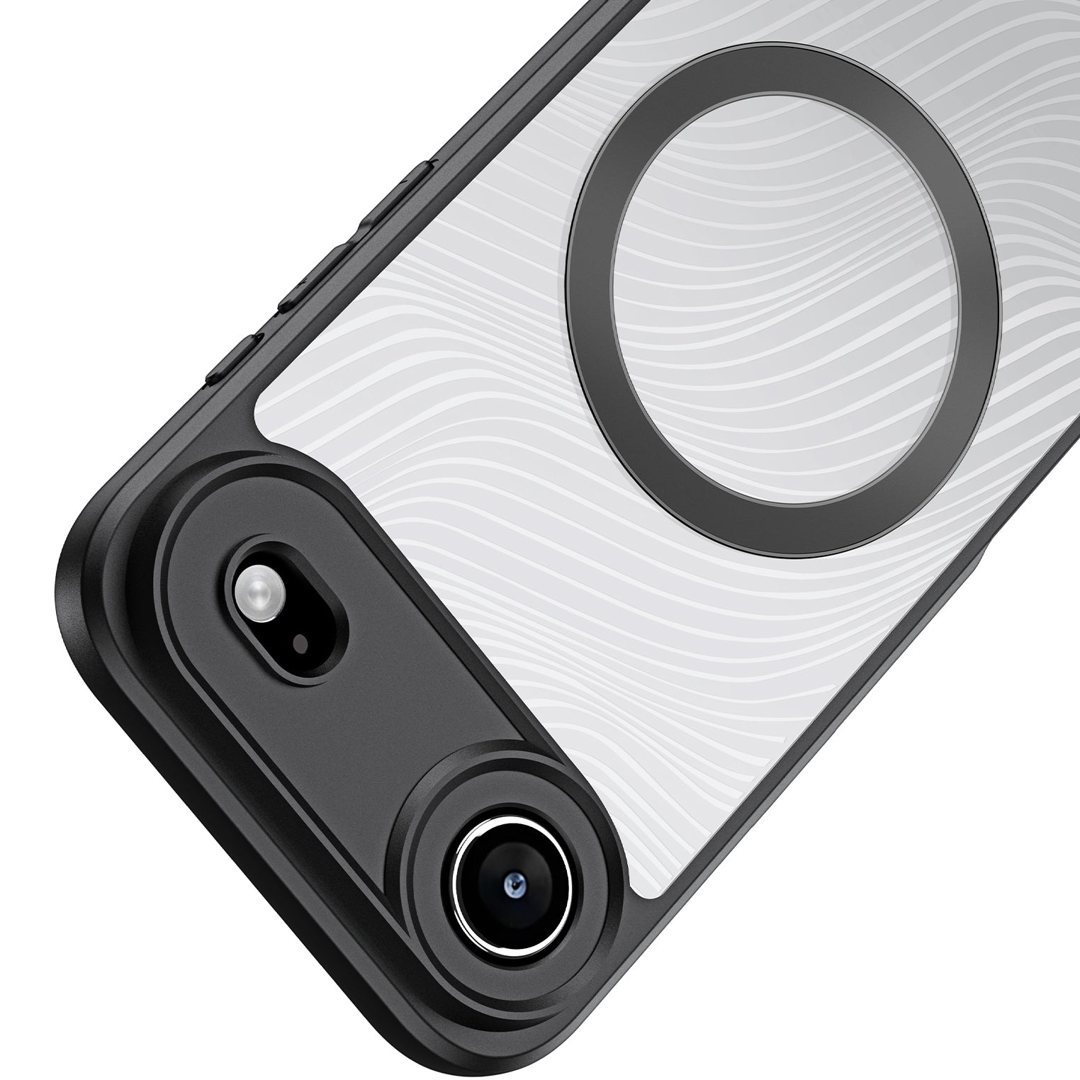 Handyhülle für iPhone Air, Dux Ducis Aimo Mag, Transparent mit schwarzen Rahmen