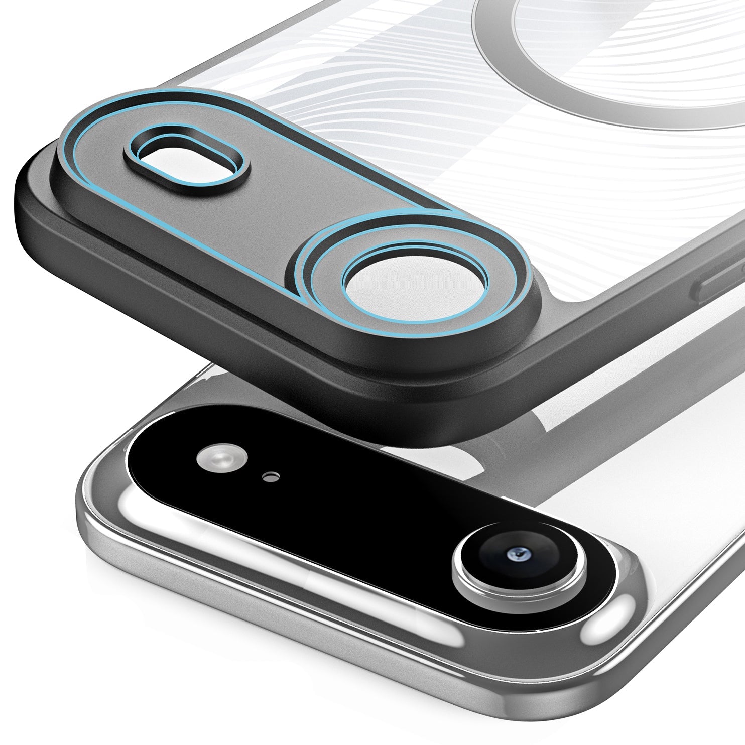 Handyhülle für iPhone Air, Dux Ducis Aimo Mag, Transparent mit schwarzen Rahmen