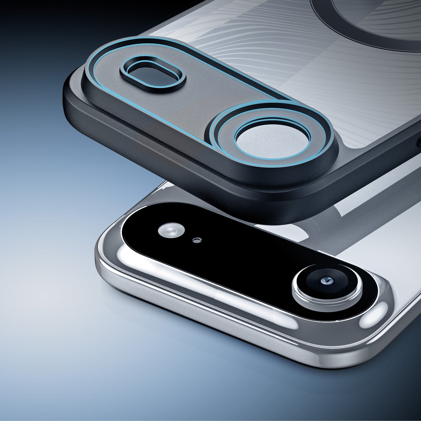 Handyhülle für iPhone Air, Dux Ducis Aimo Mag, Transparent mit schwarzen Rahmen