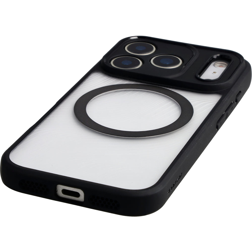 Handyhülle für iPhone 17 Pro, Dux Ducis Aimo Mag, Transparent mit schwarzen Rahmen