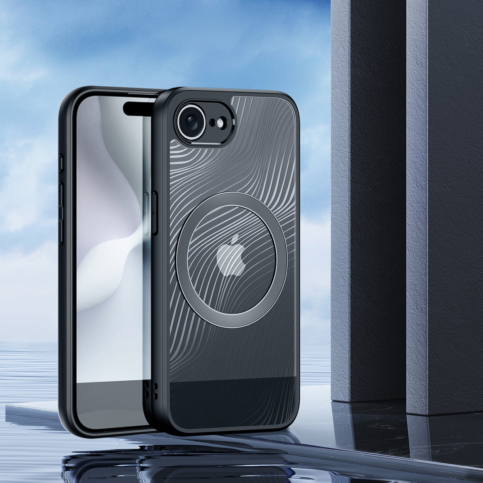 Schutzhülle für iPhone 17e / 16e, Dux Ducis Aimo Mag, Schwarz und Transparent
