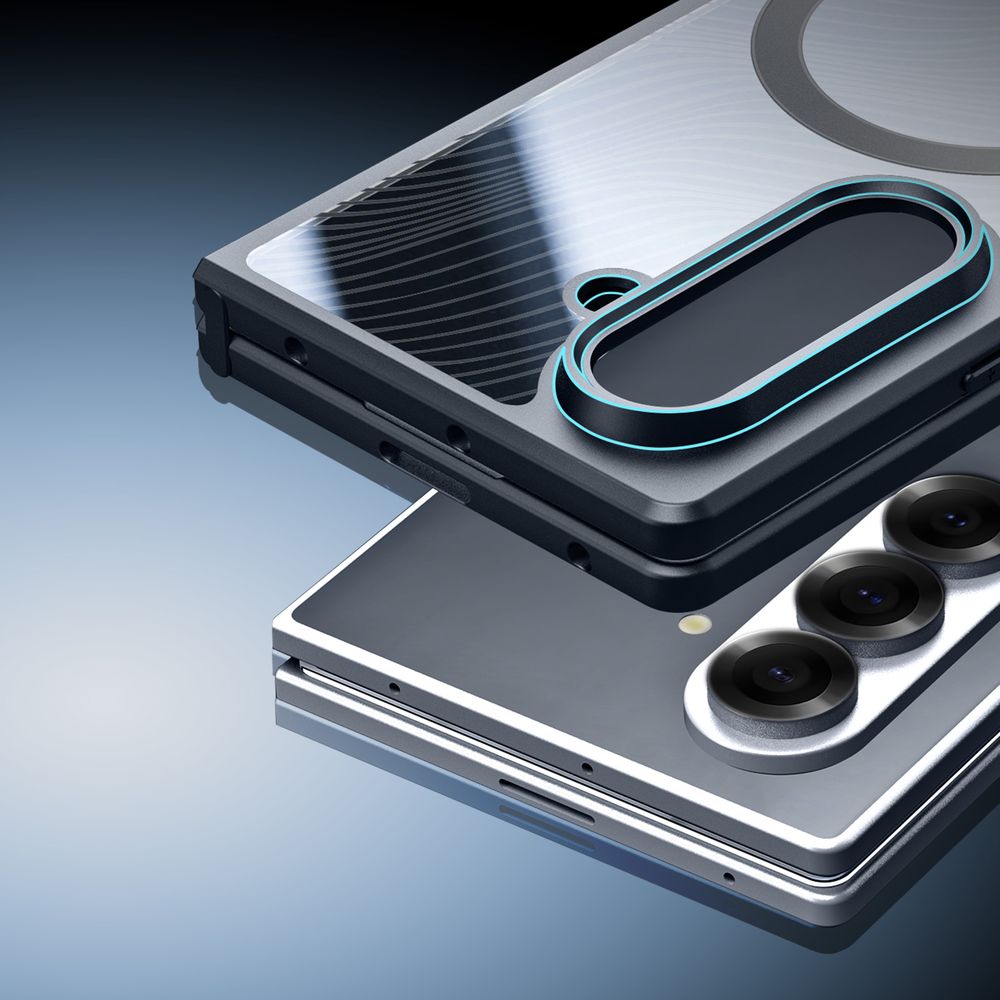 Handyhülle für Galaxy Z Fold7, Dux Ducis Aimo Mag mit MagSafe, Transparent und Schwarz