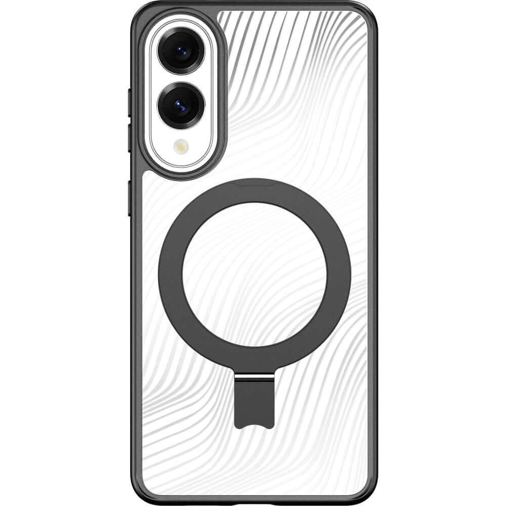 Handyhülle für Galaxy S25 Edge, Dux Ducis Aimo Mag Magnetic Stand, Schwarz