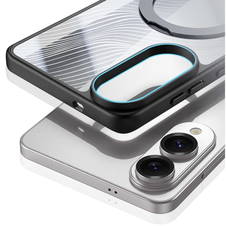 Handyhülle für Galaxy S25 Edge, Dux Ducis Aimo Mag Magnetic Stand, Schwarz