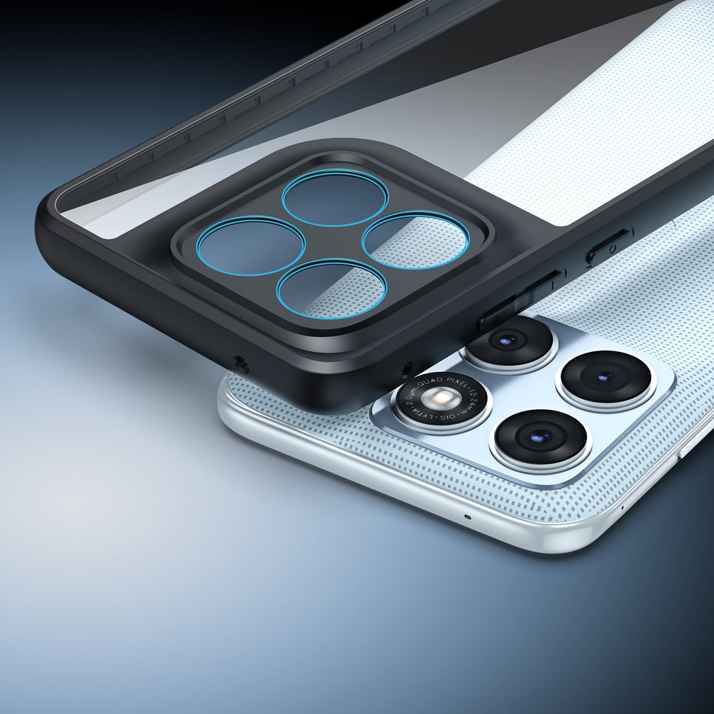 Handyhülle für Motorola Edge 70 Fusion, Dux Ducis Aimo, Transparent mit schwarzen Rahmen