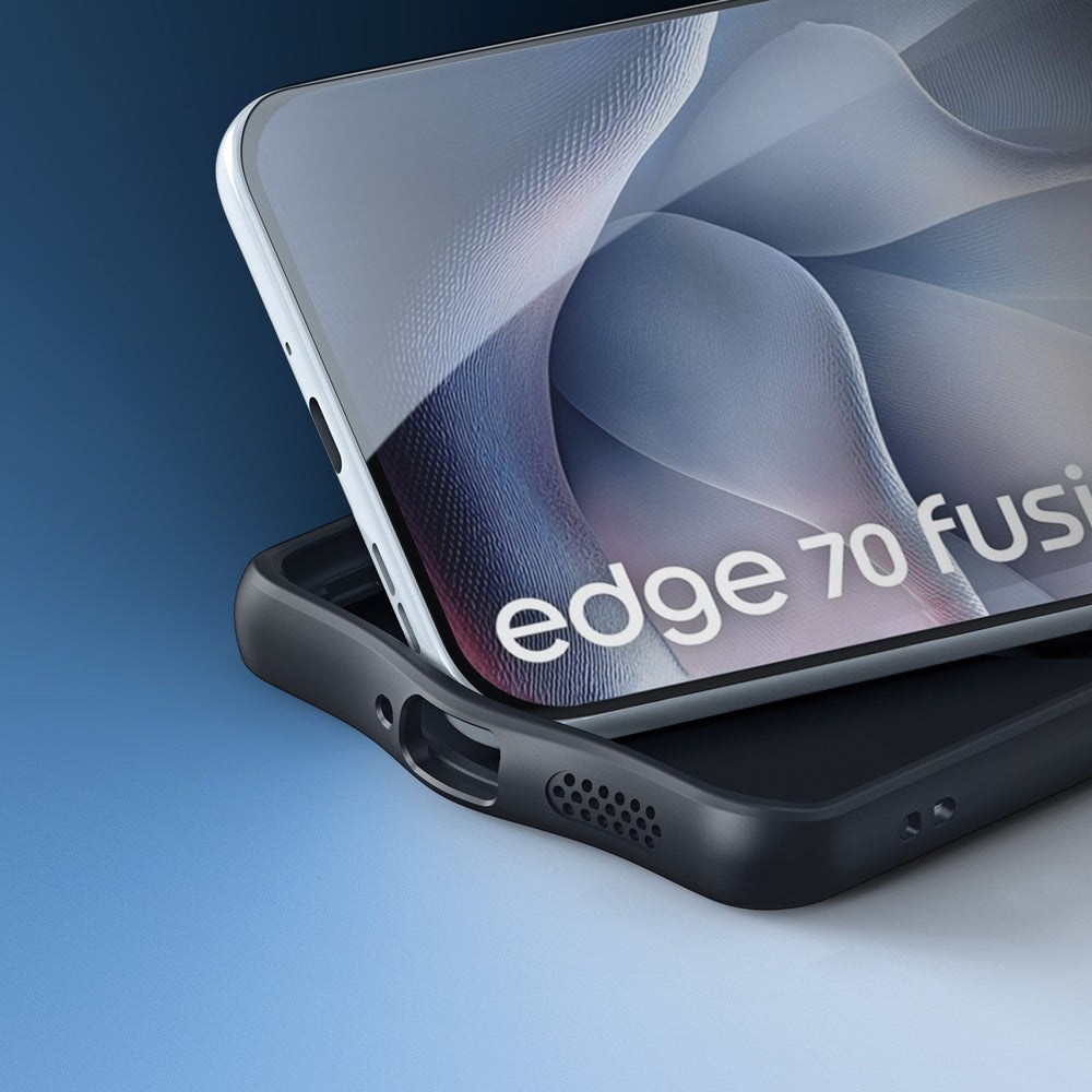 Handyhülle für Motorola Edge 70 Fusion, Dux Ducis Aimo, Transparent mit schwarzen Rahmen