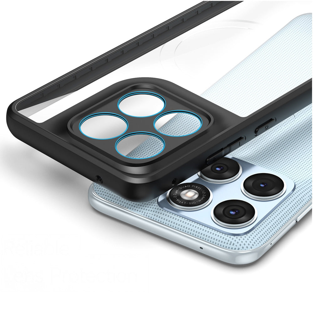 Handyhülle für Motorola Edge 70 Fusion, Dux Ducis Aimo, Transparent mit schwarzen Rahmen