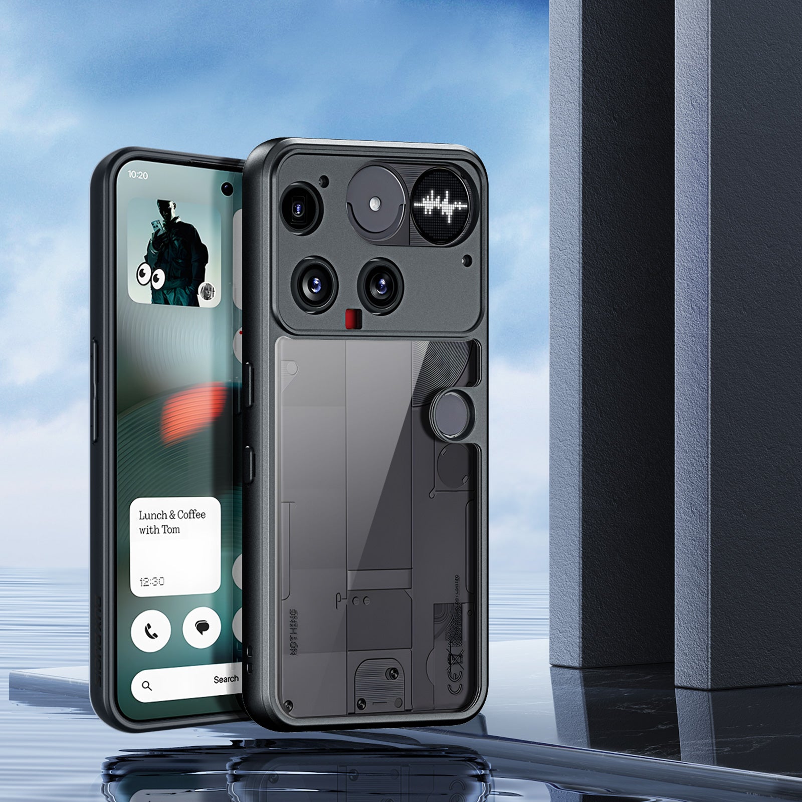 Handyhülle für Nothing Phone 3, Dux Ducis Aimo, Schwarz-Transparent