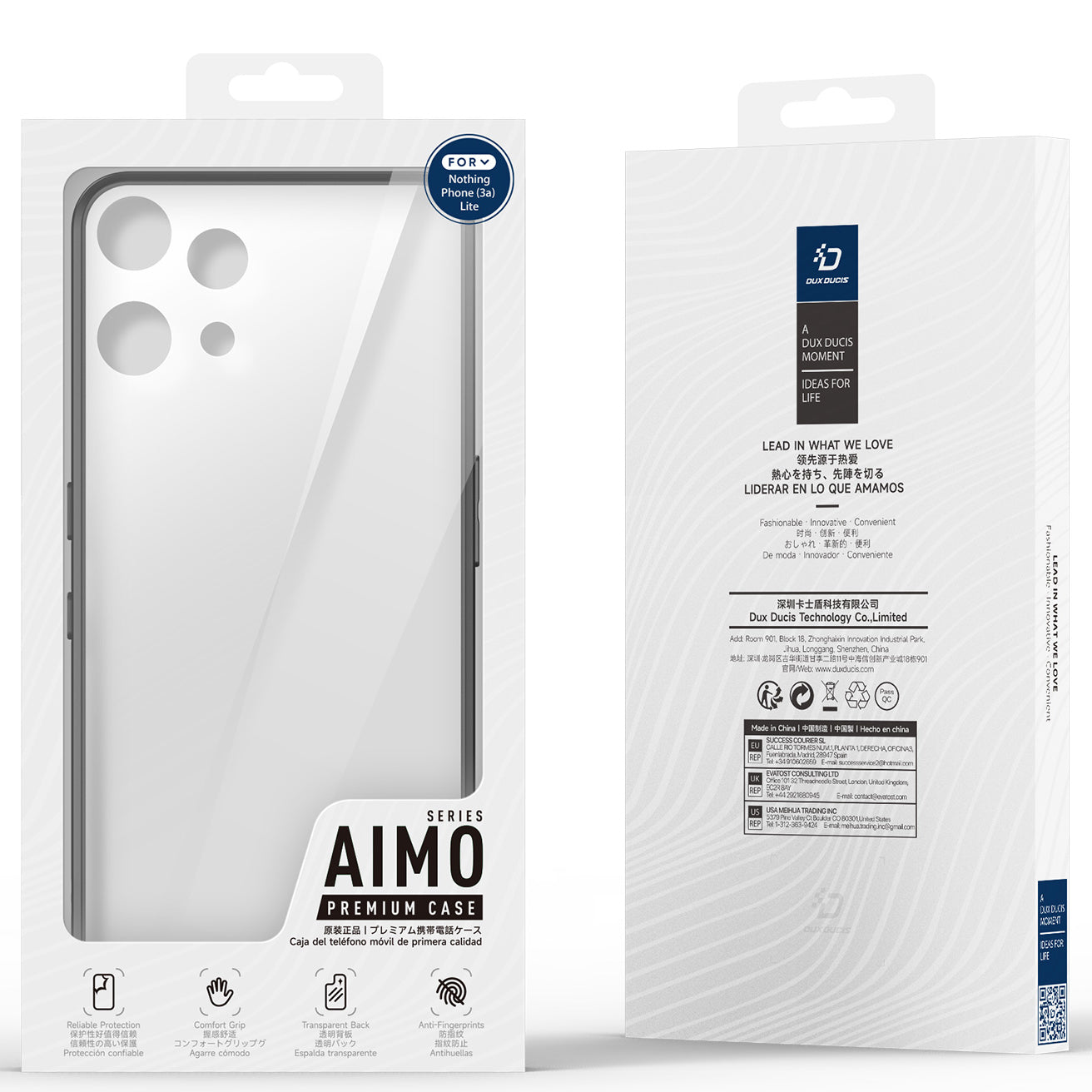 Handyhülle für Nothing Phone 3a Lite, Dux Ducis Aimo, Transparent mit Schwarzen Rahmen