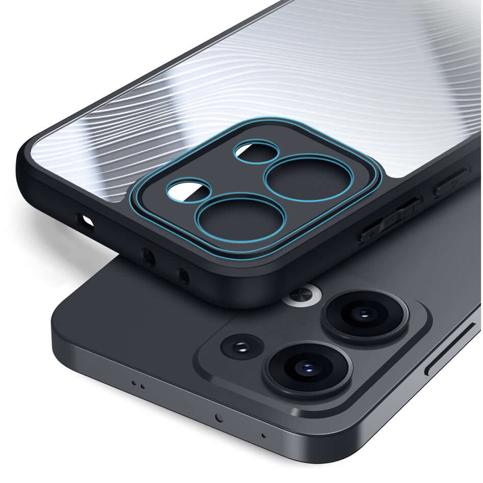 Handyhülle für Oppo Reno13, Dux Ducis Aimo, Transparent mit Schwarzem Rahmen