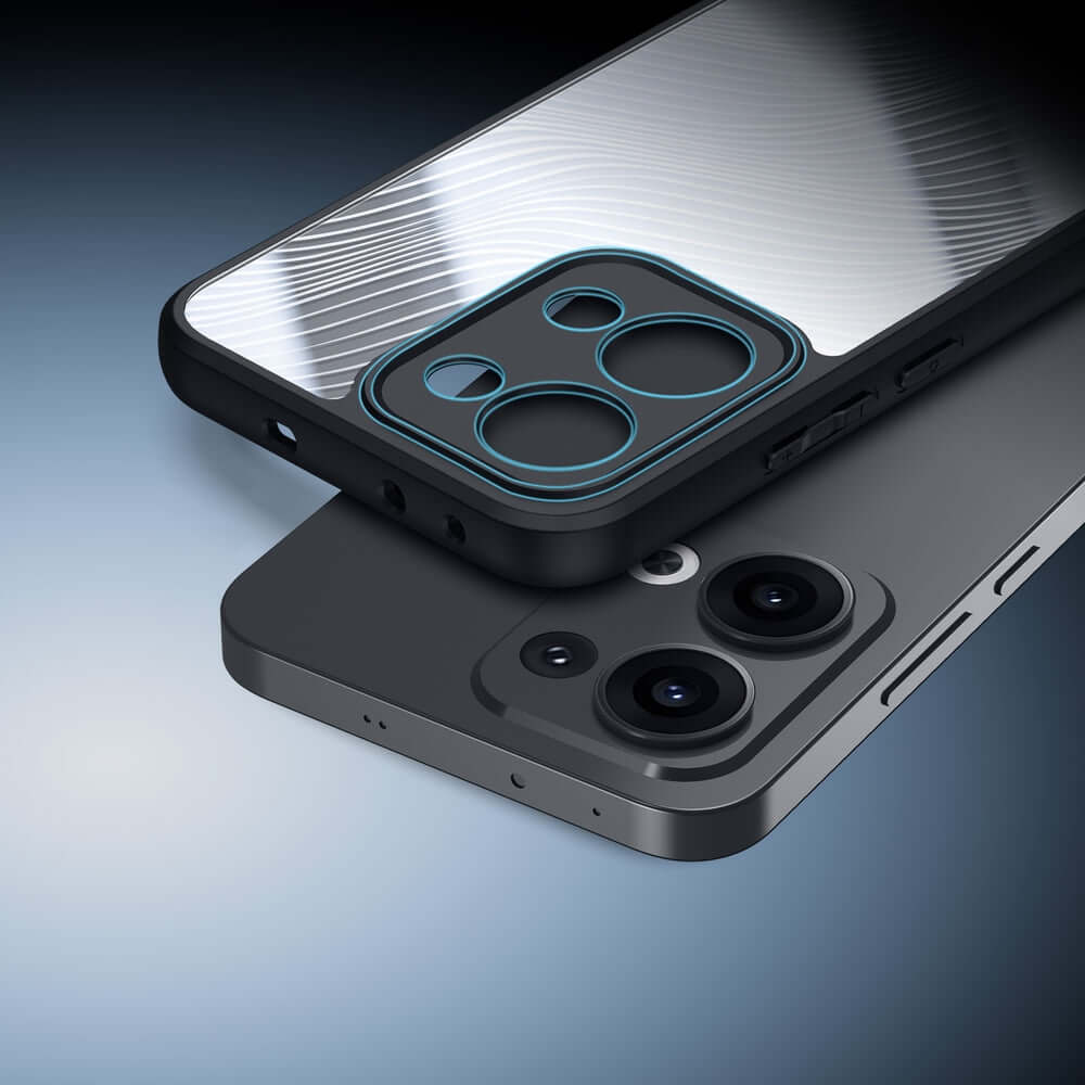 Handyhülle für Oppo Reno13, Dux Ducis Aimo, Transparent mit Schwarzem Rahmen