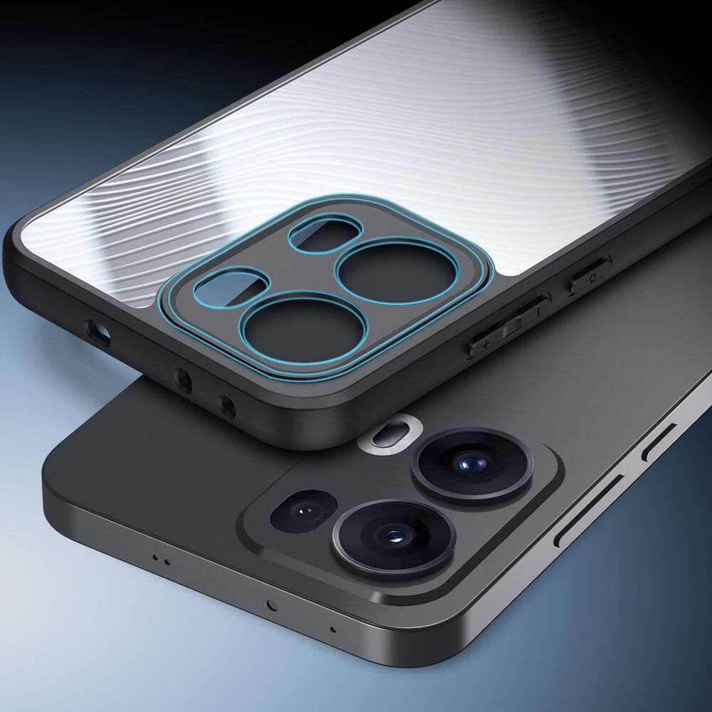 Handyhülle für Oppo Reno13 Pro, Dux Ducis Aimo, Transparent mit Schwarzem Rahmen