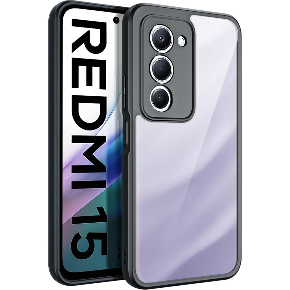 Handyhülle für Xiaomi Redmi 15 4G, Dux Ducis Aimo, Transparent mit schwarzen Rahmen