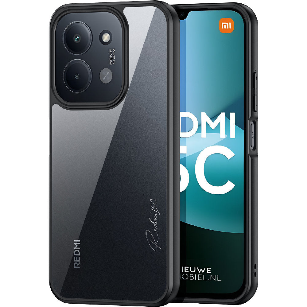 Handyhülle für Xiaomi Redmi 15C 5G, Dux Ducis Aimo, Transparent mit schwarzen Rahmen