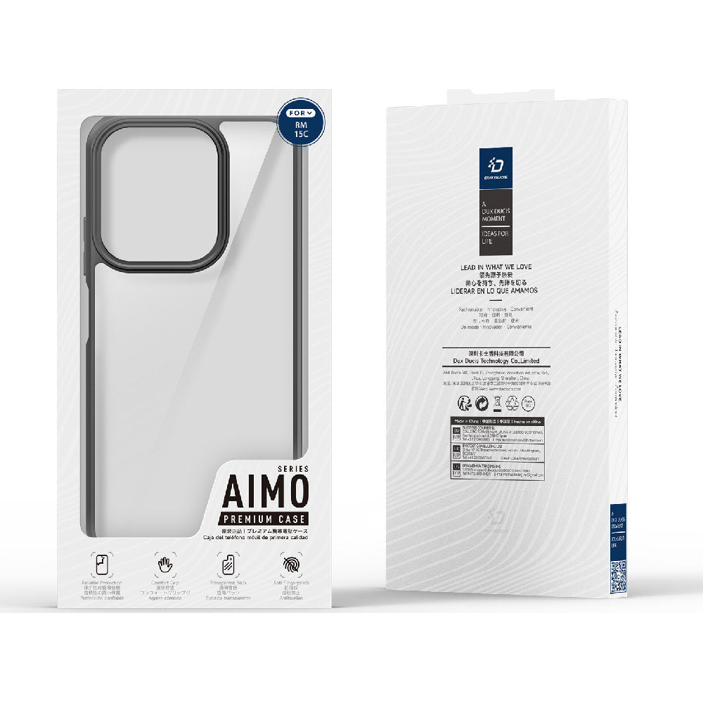 Handyhülle für Xiaomi Redmi 15C 5G, Dux Ducis Aimo, Transparent mit schwarzen Rahmen