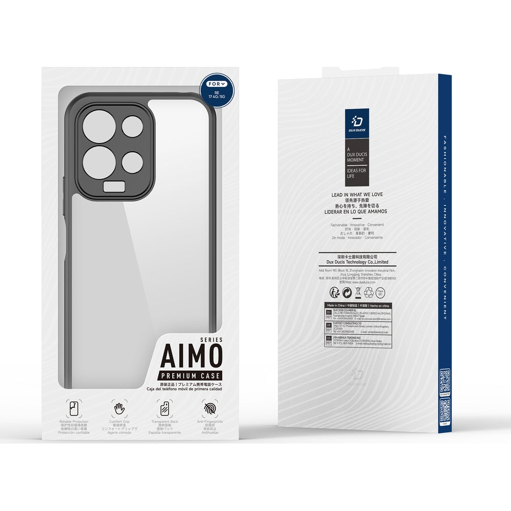Handyhülle für Xiaomi Redmi 17 4G/5G, Dux Ducis Aimo, Transparent-Schwarz (10/10)
