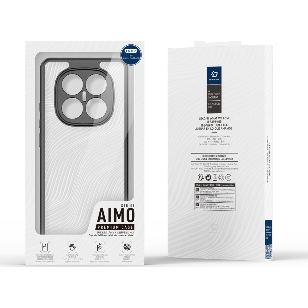 Handyhülle für Redmi Note 14 Pro Plus 5G, Dux Ducis Aimo, Schwarz und Transparent