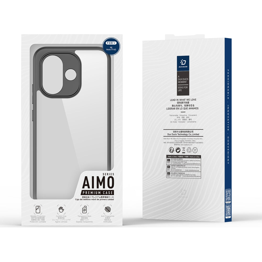 Handyhülle für Xiaomi Redmi Note 17 4G/5G, Dux Ducis Aimo, Transparent-Schwarz (11/11)