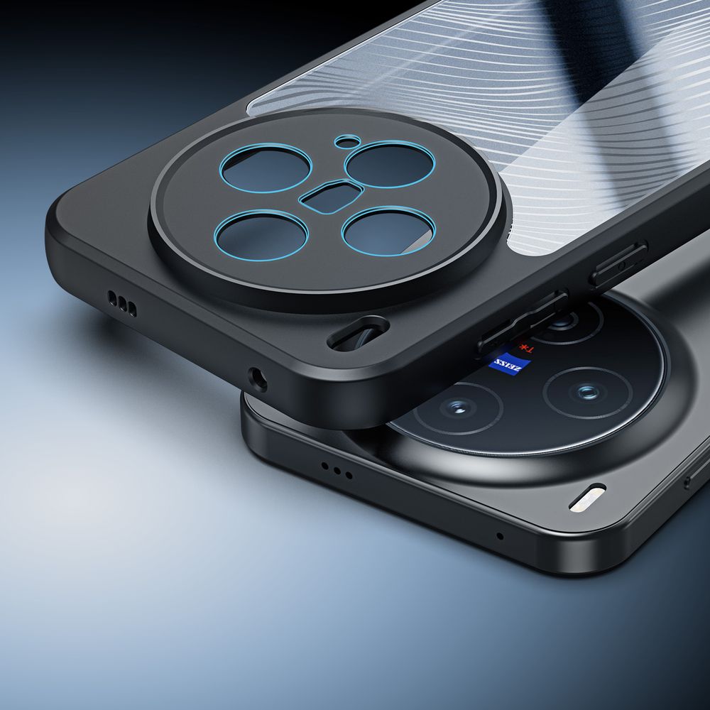 Handyhülle für Vivo X300 Pro, Dux Ducis Aimo, Transparent mit schwarzen Rahmen