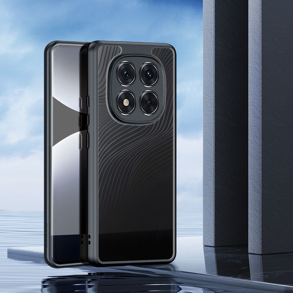 Handyhülle für Xiaomi Redmi Note 14 Pro 4G, Dux Ducis Aimo, Transparent mit schwarzem Rahmen