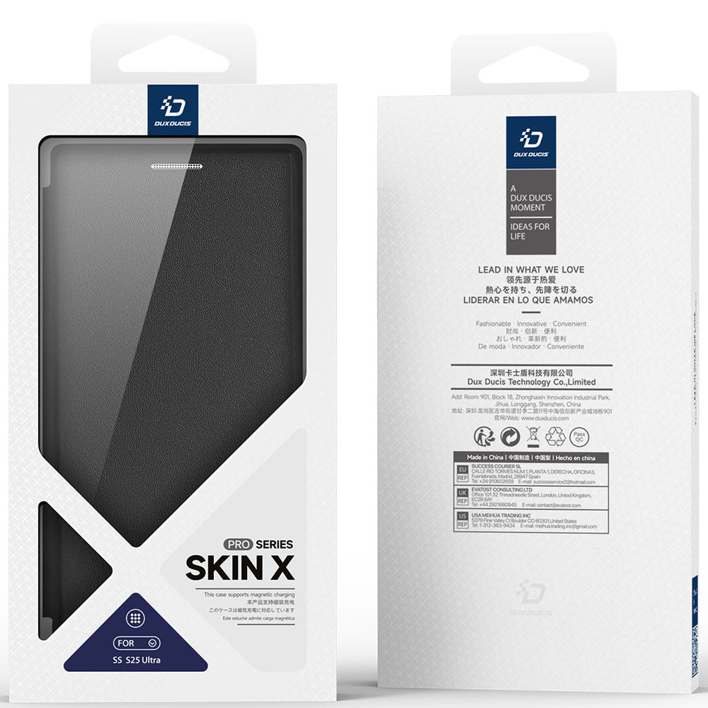 Handyhülle für Galaxy S25 Ultra, Dux Ducis Skin X Pro Magnetic mit MagSafe, Schwarz