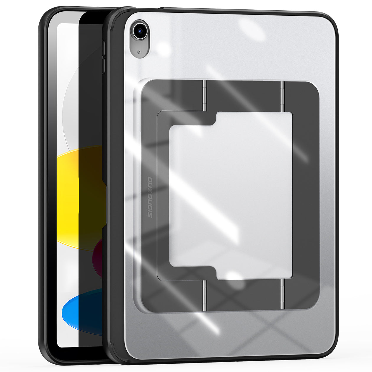 Schutzhülle mit Ständer für iPad 10.9 10 2022 / iPad 11 (A16) 2025, Dux Ducis Axis, Transparent-schwarz