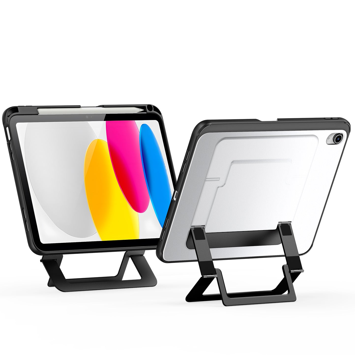Schutzhülle mit Ständer für iPad 10.9 10 2022 / iPad 11 (A16) 2025, Dux Ducis Axis, Transparent-schwarz