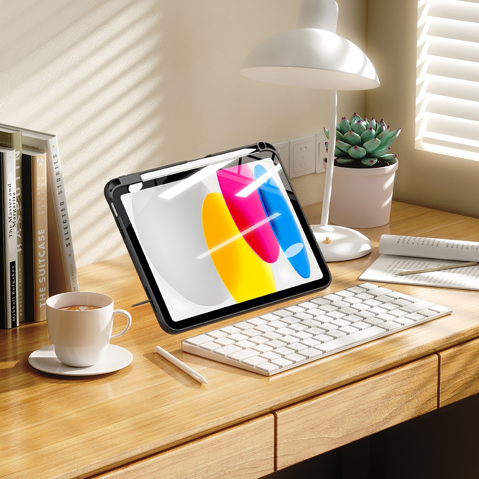 Schutzhülle mit Ständer für iPad 10.9 10 2022 / iPad 11 (A16) 2025, Dux Ducis Axis, Transparent-schwarz