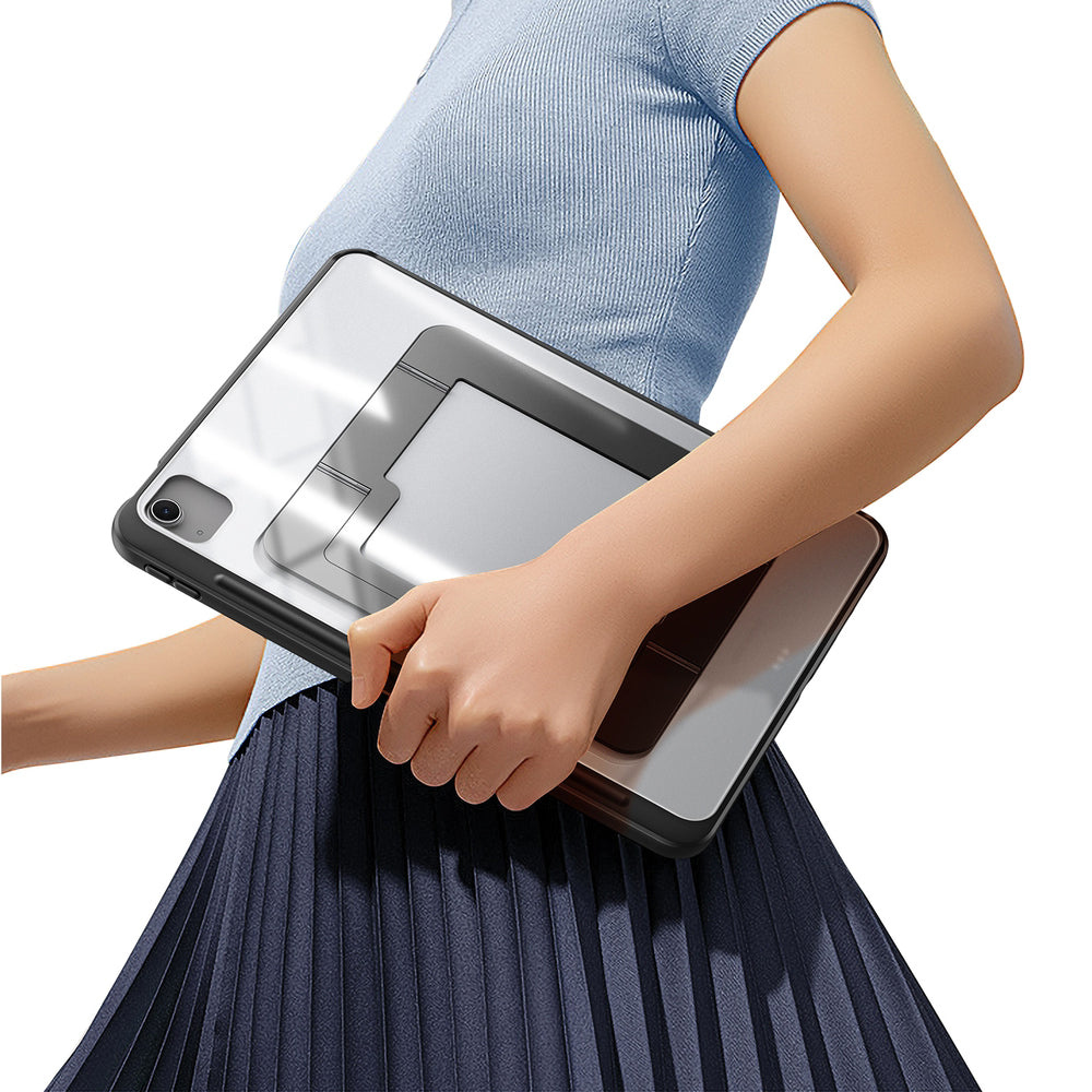 Schutzhülle mit Ständer für iPad Air 11" / 10.9" 2020-2026 / Pro 11" 2018-2022, Dux Ducis Axis, Transparent-schwarz