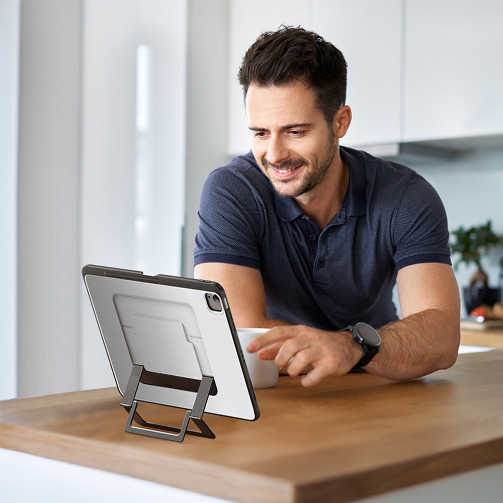Schutzhülle mit Ständer für iPad Air 13" M4/M3/M2, Dux Ducis Axis, Transparent-Schwarz