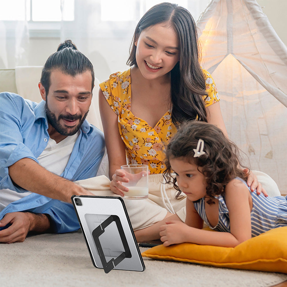 Schutzhülle mit Ständer für iPad Air 13" M4/M3/M2, Dux Ducis Axis, Transparent-Schwarz