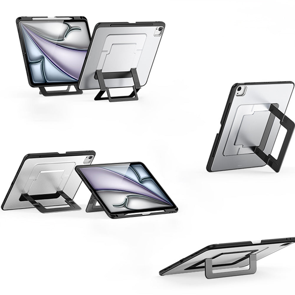 Schutzhülle mit Ständer für iPad Air 13" M4/M3/M2, Dux Ducis Axis, Transparent-Schwarz