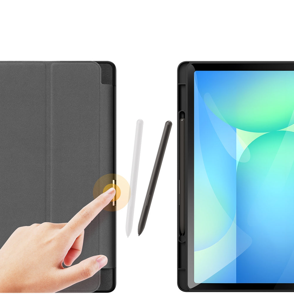 Handyhülle mit Klappe für Galaxy Tab S10 FE Plus, Dux Ducis Domo, Schwarz