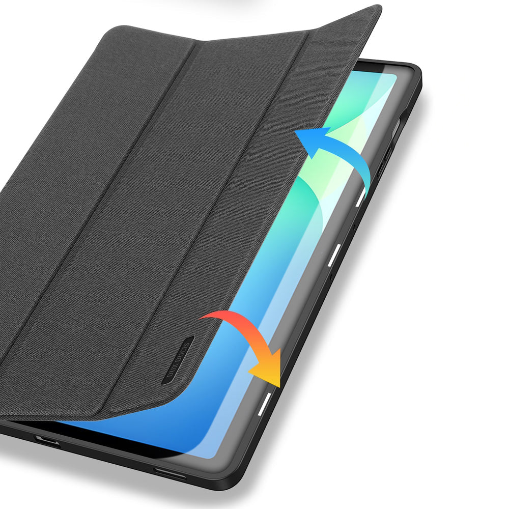 Handyhülle mit Klappe für Galaxy Tab S10 FE Plus, Dux Ducis Domo, Schwarz