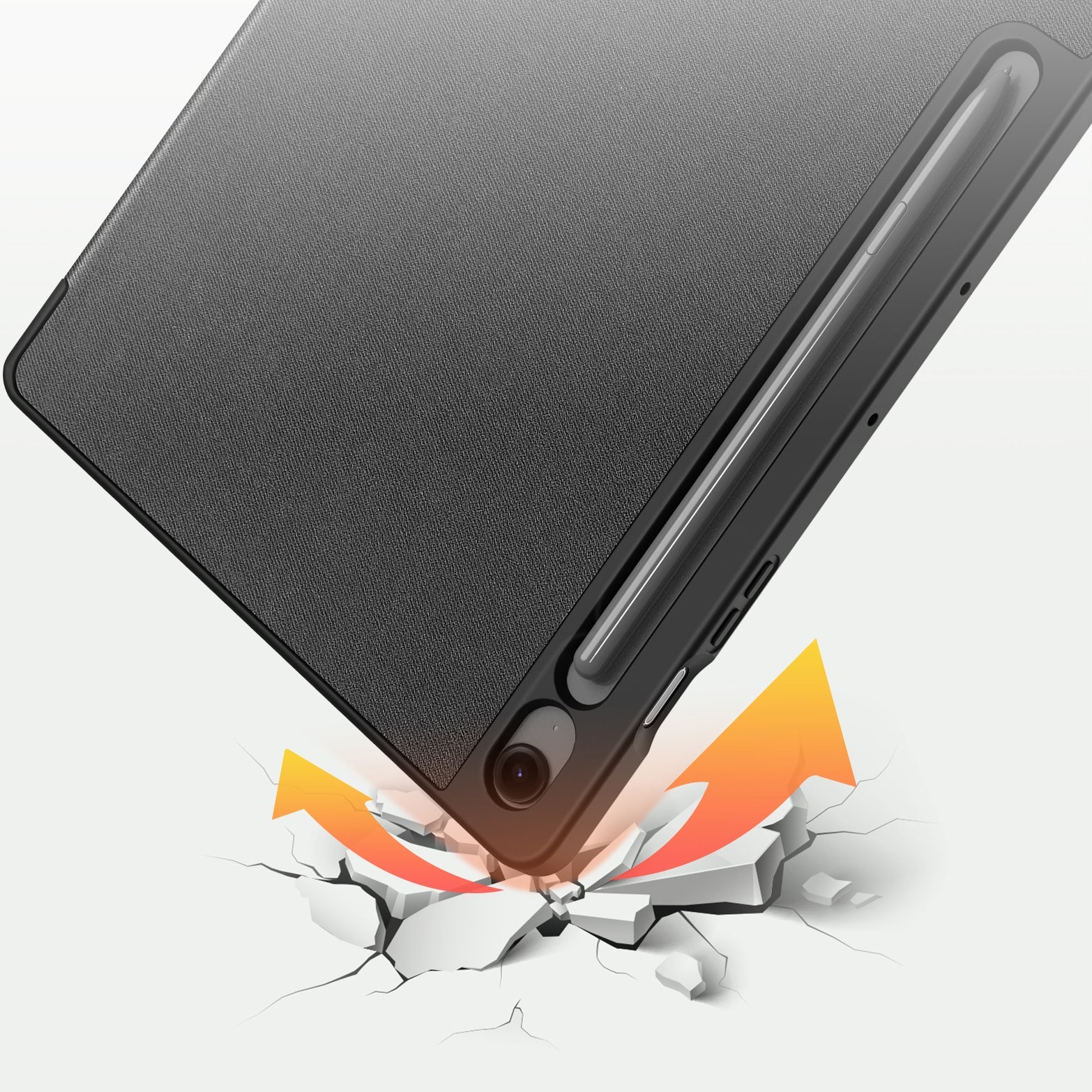 Handyhülle mit Klappe für Galaxy Tab S10 FE Plus, Dux Ducis Domo, Schwarz