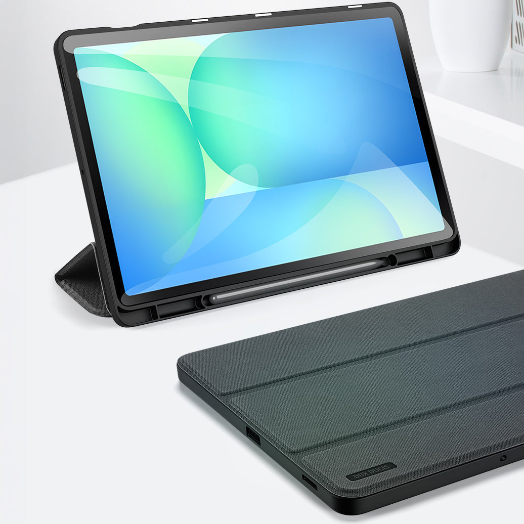 Handyhülle mit Klappe für Galaxy Tab S10 FE Plus, Dux Ducis Domo, Schwarz